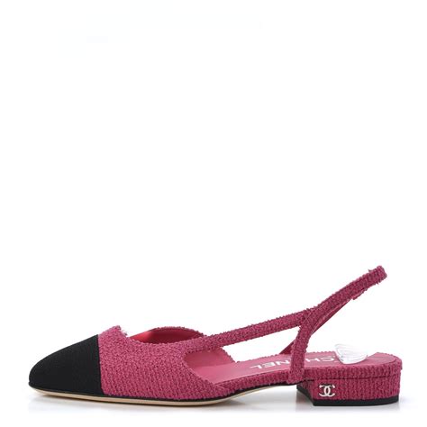 chanel pink sling back|chanel cap toe slingback flats.